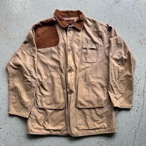 Vintage 1960s Black Sheep Hunting Jacket XL Tan Canvas Lined Corduroy Collar